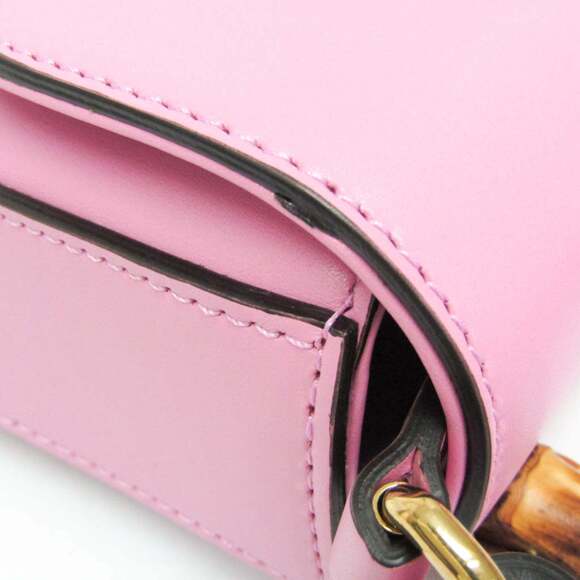 Gucci Bamboo 702106 Women's Leather Backpack,Handbag,Shoulder Bag Pink - Picture 9 of 16